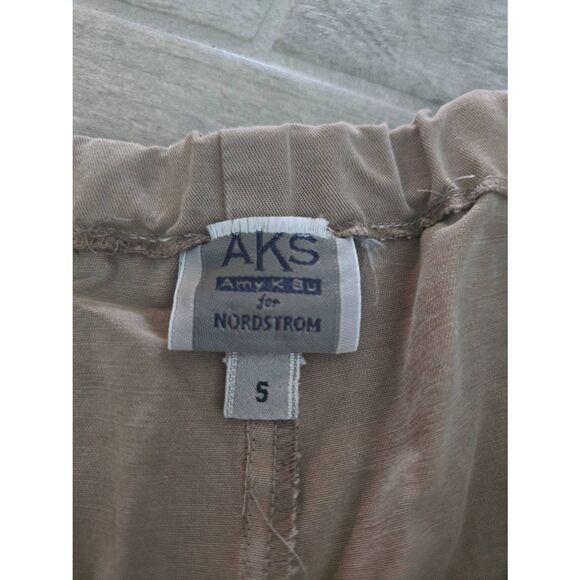 Vintage AKS Amy K Su for Nordstrom Long Sleeve Shirt Dress with Pants Set Taupe - Picture 13 of 15